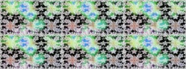 Kusursuz bir arka plan modeli. Raster - stok. Yapraklı çiçekler ve doğal renklerde papatya çiçekleri..