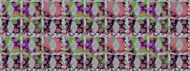 Modern çiçek arkaplanı. Rengarenk çiçekleri ve doğal renklerde yaprakları olan harika, pürüzsüz çiçek deseni. Moda baskıları için zarif bir şablon. Halk stili.