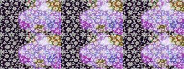 Raster suluboya çiçek deseni, narin çiçekler, gri çiçekler, tebrik kartı şablonu. Güzel kumaş deseni.