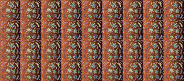 Kusursuz bir iz. Kahverengi, yeşil ve turuncu renkli karalamalar. Düz elementler. Yumuşak kumaş deseni. Tasarım.