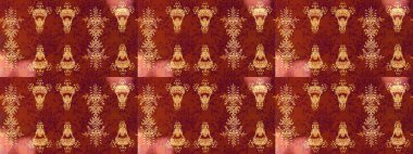 Küçük çiçekteki sevimli çiçek deseni. Kırmızı, kahverengi ve turuncu renkte çiçekler.