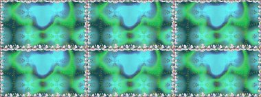 Asya tekstil tarzında. Mavi renkli çiçekler. Kusursuz çiçek deseni. Raster illüstrasyonu. Raster illüstrasyonu.