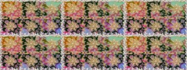 Dekoratif simetri arabesk. Kusursuz ortaçağ çiçek deseni. Doğum günü kartı, davetiye ya da afiş için iyidir. Gri renklerde altın. Raster illüstrasyonu.