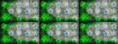 Elle çizilmiş sonbahar çiçeği deseni. Tekstil ve kapak tasarımı için mükemmel. Renkli yeşil çizim kalıbı. Doodle tarzı. Yeşil renkte çiçekler.