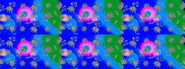 Raster. Eskiz geçmişi. Eski usul. Raster illüstrasyonu. Tomurcukları çiçek olan sevimli bir çiçek deseni. Kumaş, tekstil ve duvar kağıdı baskısı için..