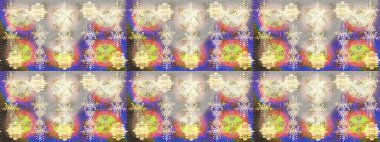 Yuvarlak raster kar tanesi. Renkli arka planda izole tatlı kar taneleri. Soyut kış bej, nötr ve gri süs. Güzel kar tanesi. Raster illüstrasyonu.