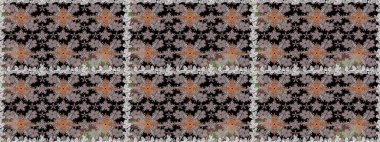 Hediye ambalaj kağıdı, tebrik kartları, posterler ve pankart tasarımı. Raster düz çiçekleri pürüzsüz desen. Gri ve siyah renkte çiçekler.