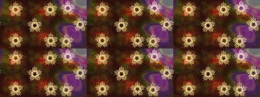 Kar taneleri izole edildi. Güzel süs eşyası. Kahverengi, mor ve yeşil renkli kar tanesi süsü. Kar tanesi süsü Raster illüstrasyonu.