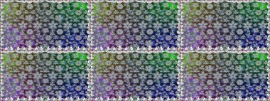 Küçük çiçekteki sevimli çiçek deseni. Birçok soyut çiçekli, tropik, pürüzsüz bir desen. Varicolo Raster kusursuz illüstrasyon.