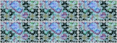 Raster illüstrasyonu. Mavi ve nötr renklerde mavi ve nötr papatya deseni. Mavi ve nötr renklerde.