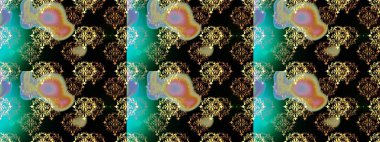 Raster Floral Illustration, Asyalı tekstil. Siyah, mavi ve nötr renklerde etnik çiçeklerle kusursuz bir desen..