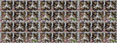 Raster illüstrasyonu. Kahverengi renkte yaz çiçekleri. Raster çiçek desenli ve çiçekli..