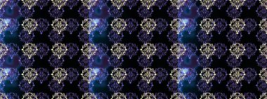 Kusursuz desenli altın elementler. Altın şablon. Klasik çiçek dokusu. Siyah, mor ve mavi renklerin kraliyet retro 'su. Kart, duvar kağıdı, ambalaj ve tekstil için klasik tasarım. Raster illüstrasyonu.