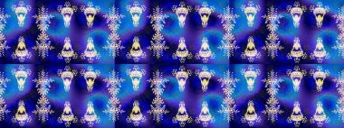 Kar taneleri deseni. Raster illüstrasyonu. Noel Kar Taneleri Arkaplanı. Raster Noel soyut renkli arka plan ve tatlı kar tanesi. Şirin Desen.