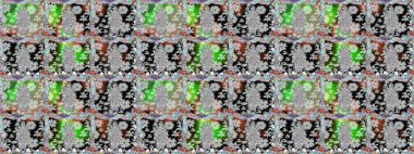 Renkli çiçekler. El çizimi çiçekli, soyut, pürüzsüz desen. Raster illüstrasyonu.