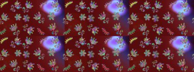 Kış şablonu kırmızı, mor ve kahverengi renkte kar tanesinden yapılmıştır. Kış konsepti Düz yatıyordu. Raster illüstrasyonu.