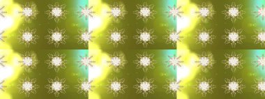 Kar tanelerinin soyut arkaplanlı Noel şablonu. Noel ve yeni yıl moda baskıları için tatil tasarımı. Renkler. Raster illüstrasyonu. Altın kar taneleri.