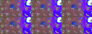 Raster illüstrasyonu. Renkli arka planda izole tatlı kar taneleri. Kar taneli mor ve kahverengi renkler.