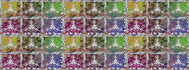 Çiçekler, suluboya ile sorunsuz çiçek desenli. Raster desen. Fantezi kumaş deseni.