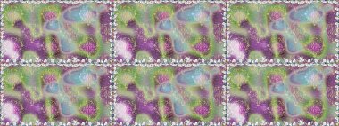 Raster illüstrasyonu. Tarafsız ve gri renklerde zarif çiçekli suluboya. Düz Çiçek Elementleri Tasarımı. Renkli Bahar Teması Kusursuz Arkaplan.