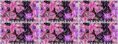 Sorunsuz çiçek desenli çiçekli, halk tarzında bırakır. Elle çizilmiş. Raster illüstrasyon.