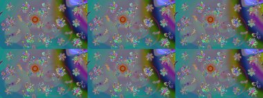 Küçük çiçekte güzel bir çiçek deseni var. Raster deseni. Çiçekli çiçek deseni, suluboya..