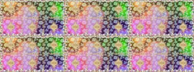 Kusursuz oryantal klasik altın desen. Tarafsız renklerde altın tekrarlayan elementler içeren Raster soyut arkaplanı.