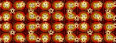 Noel stili. Kahverengi, kırmızı ve sarı renkli kar taneleri. Raster illüstrasyonu.