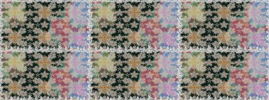 Tarafsız ve gri renklere karalamalar çizen kusursuz çiçek deseni. Raster illüstrasyonu.