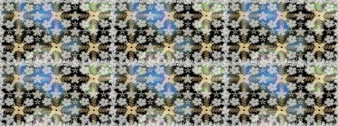 Nazik, narin çiçek arkaplanı. Çiçekli karalama şeklinde Raster çiçek deseni. Gri ve nötr renkte çiçekler.