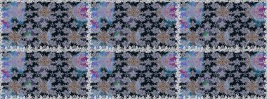 Raster illüstrasyonu. Güzel kumaş deseni. Bahar çiçekli, dikişsiz çiçek deseni..