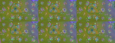 Çiçekli yumuşak bir eskiz şekli. Yumuşak, yeşil renkli bahar çiçekleri. Raster illüstrasyonu. Raster çiçekleri klasik tarzda resmedilir..