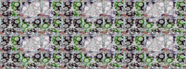 Raster illüstrasyonu. Çiçekli karalama şeklinde Raster çiçek deseni. Gri renkte yaz çiçekleri.