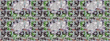 Raster illüstrasyonu. Çiçekli karalama şeklinde Raster çiçek deseni. Gri renkte yaz çiçekleri.