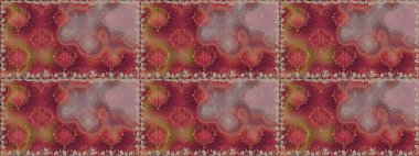 Çiçeksiz desenli arka plan. Kahverengi renkli çiçekler. Tişört baskısı için çiçek boyama rasteriName.