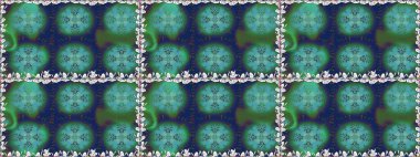 Raster illüstrasyonu. Çiçek duvar kâğıdı. Mavi renkli şirin tekstil tarzında. Çiçek arkaplan. Renkli, pürüzsüz desen.