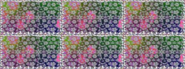 Gri kıvırcık çiçekler gri renkte şekillenir. Raster illüstrasyonu. Klasik çiçek tasarım elementleri.