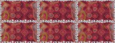 Kibarca, kırmızı renkte yaz çiçekleri. Raster illüstrasyonu. Raster çiçek desenli ve çiçekli..