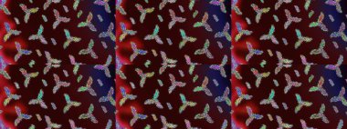 Yeni yıl kar tanesi. Düz kar karalama ikonları, kar taneleri silueti kahverengi, kırmızı ve gri renkler noel afişi, kartlar. Güzel soyut kar taneleri raster tasarımı..