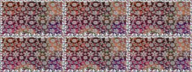 Renkli etnik çiçeklerle kusursuz bir desen. Raster Çiçek İllüstrasyonu güzel tekstil..