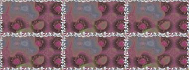 Moda baskıları için zarif bir şablon. Modern çiçek arkaplanı. Halk tarzı. Parlak renkli çiçeklerle ve kahverengi renklerde yapraklarla şaşırtıcı, pürüzsüz çiçek deseni.