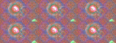 Raster illüstrasyonunda kusursuz çiçek deseni. Tarafsız, pembe ve mor renkte çiçekler.