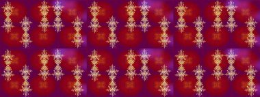 Kırmızı, mor ve turuncu kar tanelerinden izole edilmiş. Güzel bir kış süsü. Renkli kar taneleri Raster illüstrasyonu.