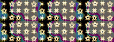 Kar taneleri arka planda. Kar tanesi süsleme deseni. Kar taneleri deseni. Raster illüstrasyonu. Arkaplanda soyut kar taneleri izole edilmiş düz tasarım.