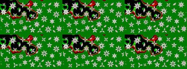 Raster deseni. Çiçekli çiçek deseni, suluboya. Süslü kumaş deseni.