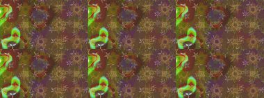 Raster illüstrasyonundaki çiçek desenli çizim. Kahverengi renkte çiçekler.