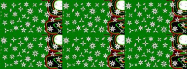 Raster çiçek desenleri çiziyor. Vadinin yeşil renkli çiçekleri.