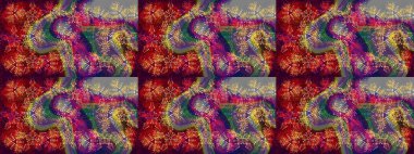 Renkli elementlerle Raster ilginç desen