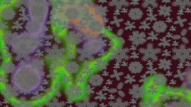 Raster resim. Raster kar taneleri desen. Renkli arka plan üzerinde raster sevimli kar taneleri.