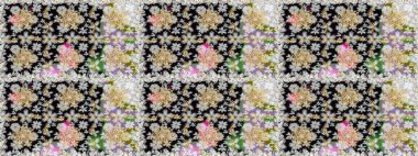 Klasik barok çiçek desenli, gri yerine altın desenli. Süslü raster dekorasyonu. Lüks, kraliyet ve Viktorya dönemi konsepti. Gri renklerdeki altın element.